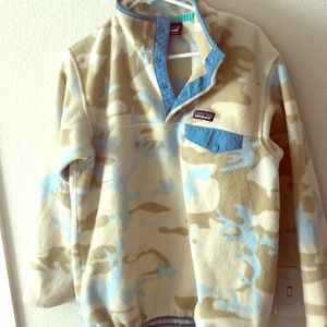 Patagonia Synchilla Light Blue and Tan Camo